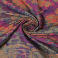 Purple and Burnt Orange Abstract Textured Brocade Fabric - Rex Fabrics