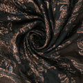 Bronze and Black Floral Abstract Textured Brocade Fabric - Rex Fabrics