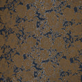 Taupe and Navy Floral Abstract Textured Brocade Fabric - Rex Fabrics
