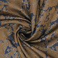 Taupe and Navy Floral Abstract Textured Brocade Fabric - Rex Fabrics