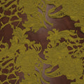 Citron Green on Black Sheer Organza Abstract Textured Brocade Fabric - Rex Fabrics