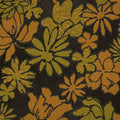 Orange and Citron Green Floral Sheer Organza Abstract Textured Brocade Fabric - Rex Fabrics