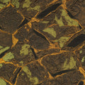Gold and Black on a Moss Green Textured Abstract Brocade Fabric - Rex Fabrics