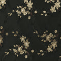 Light Brown Florals on a Dark Brown Background Brocade Fabric - Rex Fabrics