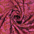 Fuchsia and Red Florals Textured Brocade Fabric - Rex Fabrics
