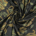 Bronze Florals on a Black Background Brocade Fabric - Rex Fabrics