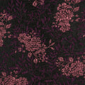 Purple and Dusty Pink Floral on a Black Background Textured Brocade Fabric - Rex Fabrics