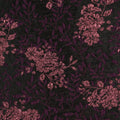 Purple and Dusty Pink Floral on a Black Background Textured Brocade Fabric - Rex Fabrics