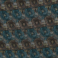 Turquoise and Gold Floral Textured Brocade Fabric - Rex Fabrics
