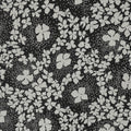 White Florals on a Black Background Brocade Fabric - Rex Fabrics