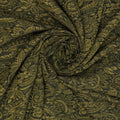 Gold Florals Lurex Thread and Black Background Brocade Fabric - Rex Fabrics