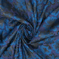 Blue and Black Florals Brocade Fabric - Rex Fabrics