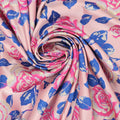 Light Pink and Blue Florals Brocade Fabric - Rex Fabrics