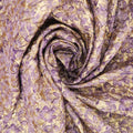 Lilac and Gold Floral Brocade Fabric - Rex Fabrics