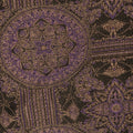 Purple, Brown and Gold Abstract Floral Brocade Fabric - Rex Fabrics