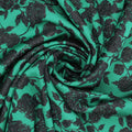 Intense Jade Green Floral Brocade Fabric - Rex Fabrics