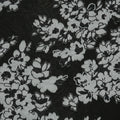 Black and Paving Stones Silver Floral Brocade Fabric - Rex Fabrics