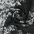 Black and Paving Stones Silver Floral Brocade Fabric - Rex Fabrics