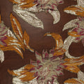Mayan Mustard and Gold Abstract Textured on Black Organza Brocade Fabric - Rex Fabrics