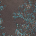Aqua and Bronze Florals on Organza Brocade Fabric - Rex Fabrics