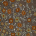 Off White and Orange Floral Metallic Organza Brocade Fabric - Rex Fabrics