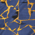 Gold Lurex Abstract on Navy Background Brocade Fabric - Rex Fabrics