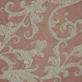 Light Pink with Silver Metallic Arabesques Brocade Fabric - Rex Fabrics