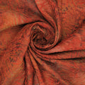 Burnt Orange Abstract Brocade Fabric - Rex Fabrics