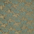 Aqua and Gold Abstract Brocade Fabric - Rex Fabrics