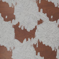 Urban Silver Floral on Sheer Organza Textured Brocade Fabric - Rex Fabrics
