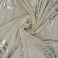 Off White and Silver Bullet Metallic Floral Brocade Fabric - Rex Fabrics