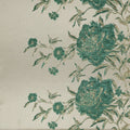 Natural Spring Beige with Gold and Aqua Floral Abstract Brocade Fabric - Rex Fabrics