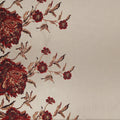 Black Red and Gold Florals on Champagne Background Brocade Fabric - Rex Fabrics