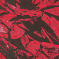 Scarlet Red Abstract on Black Organza Brocade Fabric - Rex Fabrics