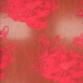 Big Red Roses on Red Organza Brocade Fabric - Rex Fabrics