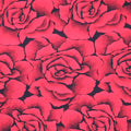 Wet Coral Red Roses Textured Brocade Fabric - Rex Fabrics