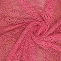 Fuchsia Abstract Circled Sequined Embroidered Tulle Fabric - Rex Fabrics