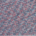 Red, Blue and White Abstract Texture Threaded Tweed Boucle - Rex Fabrics
