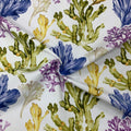 Palmeiras 55 Coral Reef Purple Green Printed Fabric - Rex Fabrics