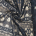 Navy Abstract Embroidered Guipure Cotton Lace - Rex Fabrics