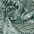 Hunter Green and White Floral Printed Linen Fabric - Rex Fabrics