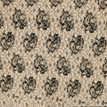 Beige and Black Corded Embroidered Lace Fabric - Rex Fabrics