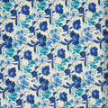 Off White Floral Printed Linen Fabric - Rex Fabrics