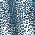 Medium Blue and White Leopard Animal Printed Silk Charmeuse Fabric - Rex Fabrics