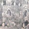 White Gray and Silver Snake Skin Printed Silk Charmeuse Fabric - Rex Fabrics