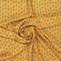 Mustard Yellow with Abstract Pattern Printed Silk Charmeuse Fabric - Rex Fabrics