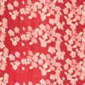 Red and Yellow Floral Printed Silk Gazar Satin Organza Fabric - Rex Fabrics