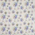 Light Blue Florals on Off White Background Linen Fabric - Rex Fabrics
