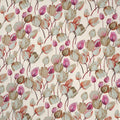 Green and Light Pink Florals on Off White Background Linen Fabric - Rex Fabrics