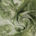 Mint Green Cheetah Animal Print with Palms and Arabesque Printed Silk Charmeuse Fabric - Rex Fabrics